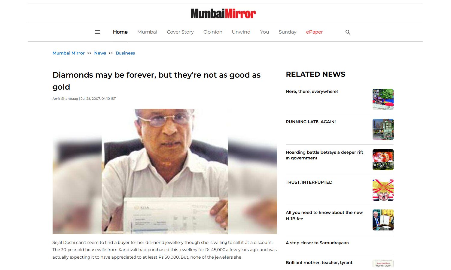 mumbai mirror news