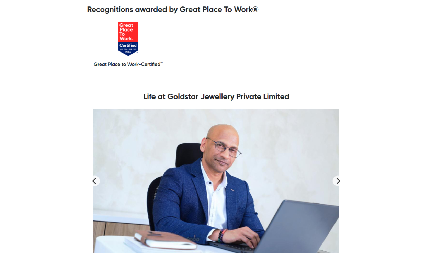 Great Place to work recognition